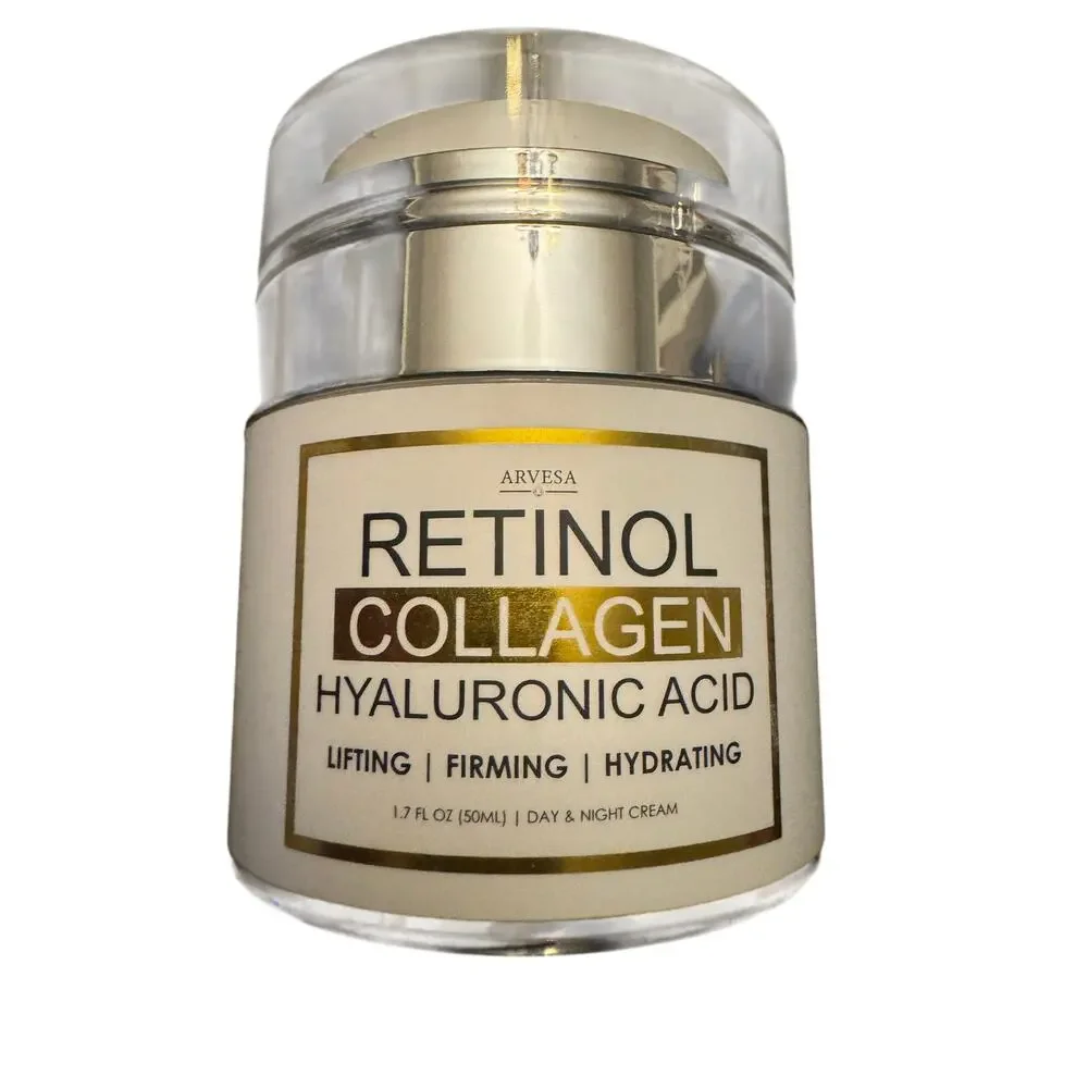 Arvesa Retinol Collagen Hyaluronic Acid Day/Night Face Cream 50mL Exp:9/2028
